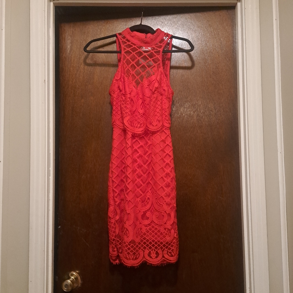 Red semi-formal dress